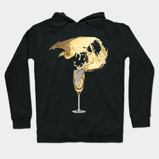 Sparkling Wine Dragon Hoodie by Ink Raven